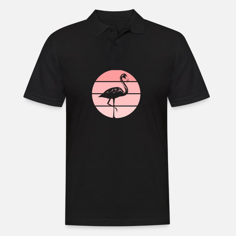 Flamingo - Männer Poloshirt - Schwarz