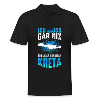 Kreta Griechenland Urlaub Sommerurlaub Urlauber St - Männer Poloshirt - Schwarz - Vorne - Kai (181cm)