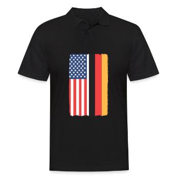 American German - Men's Polo Shirt - black - Front - Kai (181cm)