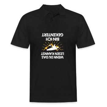 Gekentert Kajak Paddeln Design Geschenkidee - Männer Poloshirt - Schwarz - Vorne - Kai (181cm)