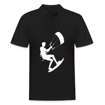 Women Kitesurfer Kiten Kitesurfing Kitesurf - Men's Polo Shirt - black - Front - Kai (181cm)