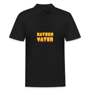 KatzenVater - Männer Poloshirt - Schwarz - Vorne - Kai (181cm)