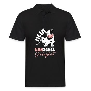 Mein Kuhschel Kuh Schlaf - Männer Poloshirt - Schwarz - Vorne - Kai (181cm)