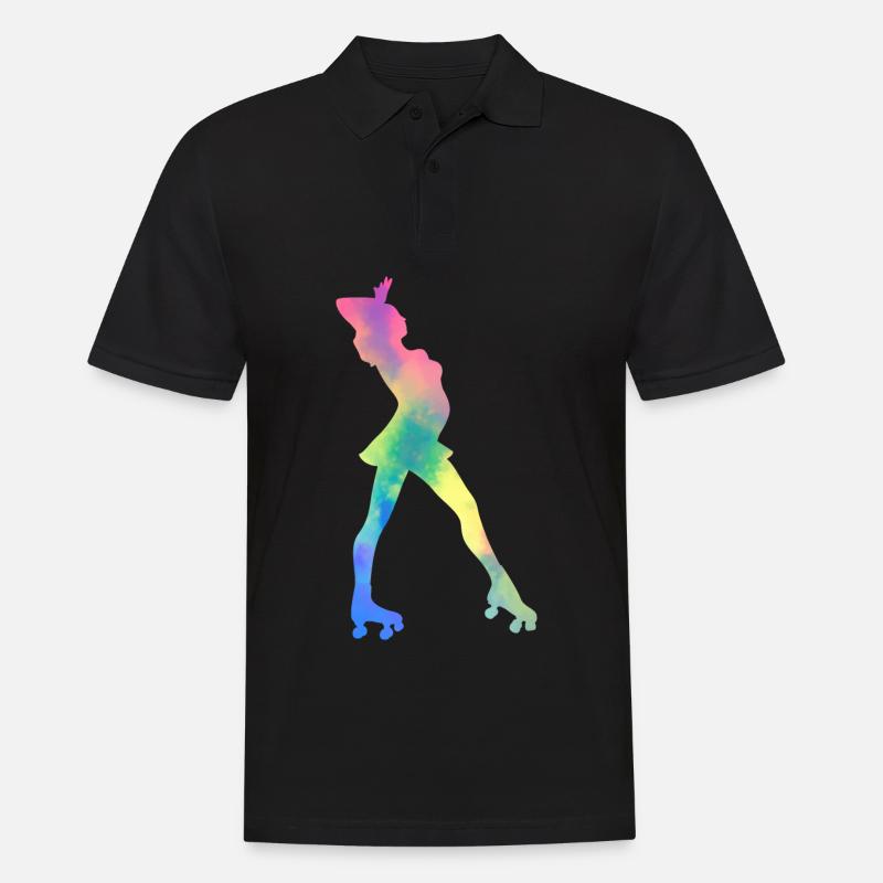 Mädchen Rollerblading Inline Skating Rollerblading - Männer Poloshirt - Schwarz