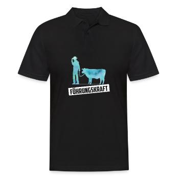 Führungskraft Kuh Bauer Geschenkidee - Männer Poloshirt - Schwarz - Vorne - Kai (181cm)