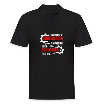 Schlosser Stahl Geschenkidee - Männer Poloshirt - Schwarz - Vorne - Kai (181cm)