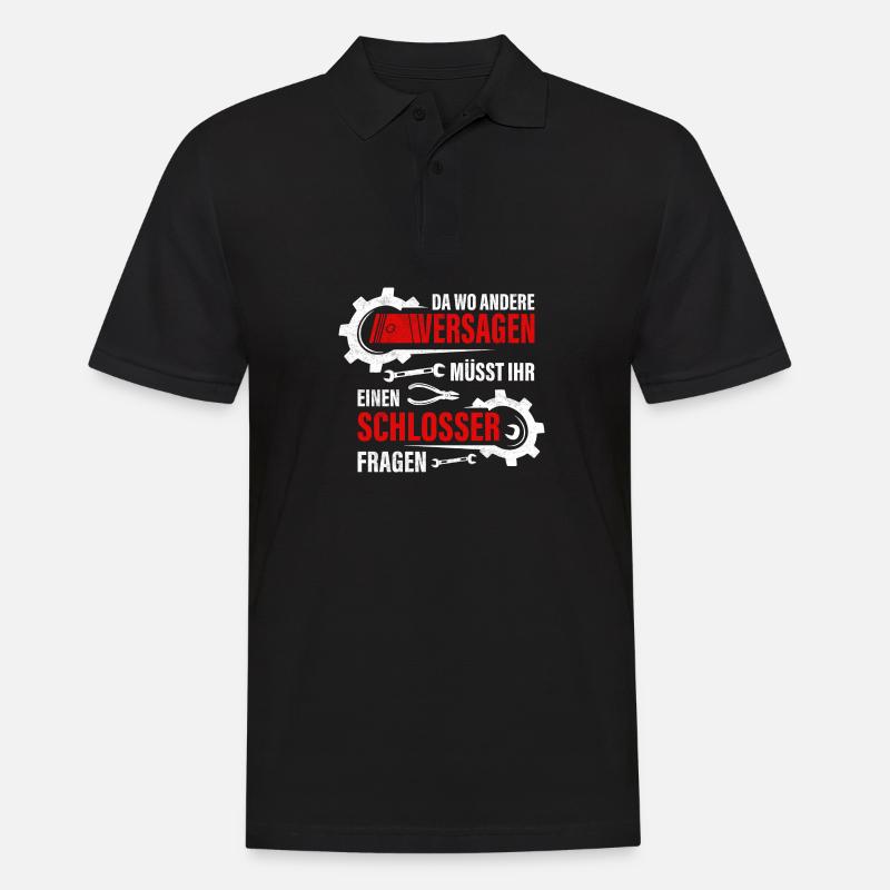 Schlosser Stahl Geschenkidee - Männer Poloshirt - Schwarz