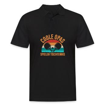 Coole Opas spielen Tischtennis - Männer Poloshirt - Schwarz - Vorne - Kai (181cm)