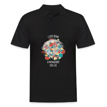 Paragliding Gleitschirm Paragleiter Paraglider - Männer Poloshirt - Schwarz - Vorne - Kai (181cm)
