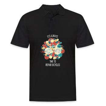 Fahrradwerkstatt Fahrradmonteurin Fahrrad - Männer Poloshirt - Schwarz - Vorne - Kai (181cm)