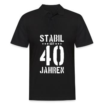 STABIL SEIT 40 JAHREN 40.GEBURTSTAG - Männer Poloshirt - Schwarz - Vorne - Kai (181cm)