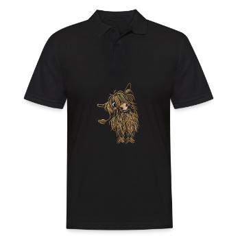 Vache agriculteur Cadeau écossais - Polo Homme - noir - Devant - Kai (181cm)