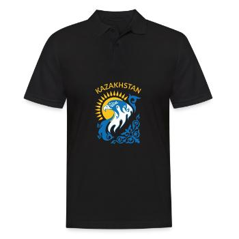 Kazakhstan Cashaché Cadeau République des Kazakhs - Polo Homme - noir - Devant - Kai (181cm)