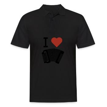 I love accordion Geschenk Ziehharmonika - Männer Poloshirt - Schwarz - Vorne - Kai (181cm)