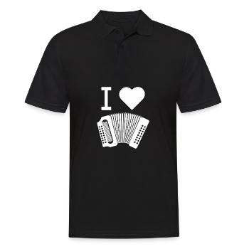 I love accordion Geschenk Ziehharmonika - Männer Poloshirt - Schwarz - Vorne - Kai (181cm)