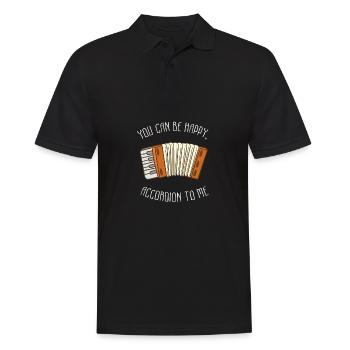 You can be happy accordion to me Geschen - Männer Poloshirt - Schwarz - Vorne - Kai (181cm)