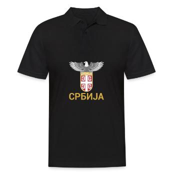 Armoiries de l’aigle cyrillique Serbia armoiries Yougoslavie - Polo Homme - noir - Devant - Kai (181cm)