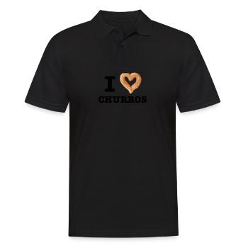 Ich liebe Churros - Churrocartoonkawaiichristmasanima - Männer Poloshirt - Schwarz - Vorne - Kai (181cm)