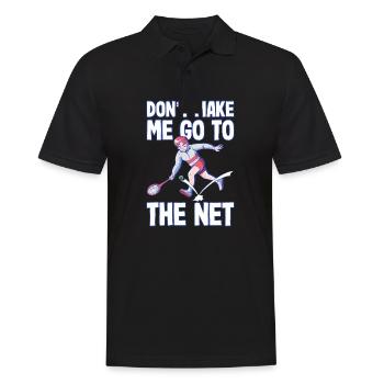 Tennis don´t make me go to the net tennis player - Männer Poloshirt - Schwarz - Vorne - Kai (181cm)