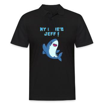 My name's jeff the cute landshark - Men's Polo Shirt - black - Front - Kai (181cm)