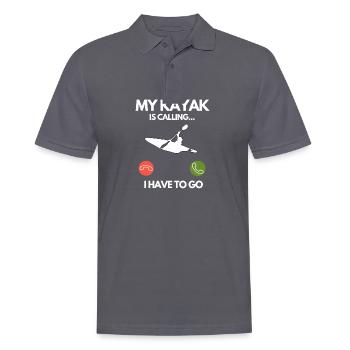 Kayak Kayak Canoe Design T-shirt Fun Gift - Men's Polo Shirt - charcoal grey - Front - Nico (186cm)
