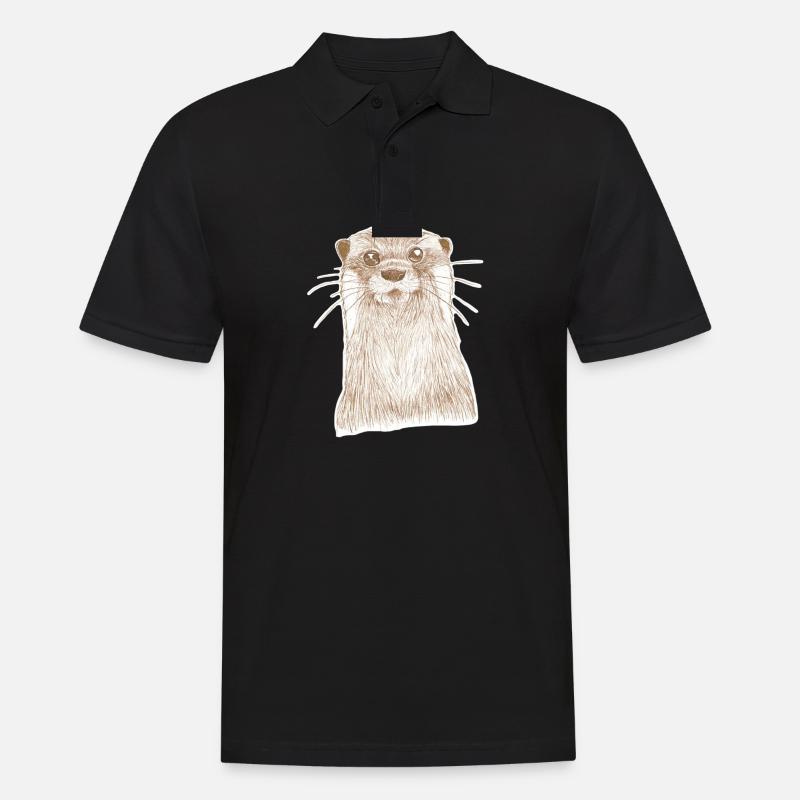 Otter 2 12 07 2022 - Männer Poloshirt - Schwarz