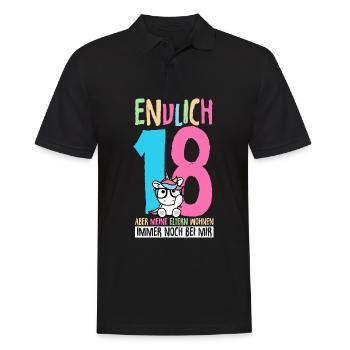 Endlich 18 Aber Meine Eltern Wohnen Immer Noch Bei - Männer Poloshirt - Schwarz - Vorne - Kai (181cm)