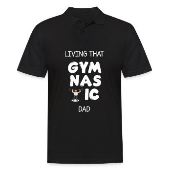 living that gymnastic dad - Männer Poloshirt - Schwarz - Vorne - Kai (181cm)