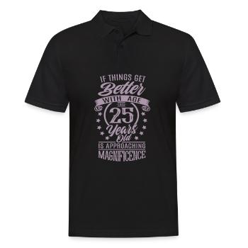 Birthday 25 years Better with age - Men's Polo Shirt - black - Front - Kai (181cm)