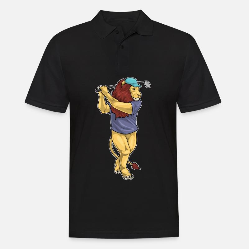 Löwe Golf Golfschläger - Männer Poloshirt - Schwarz