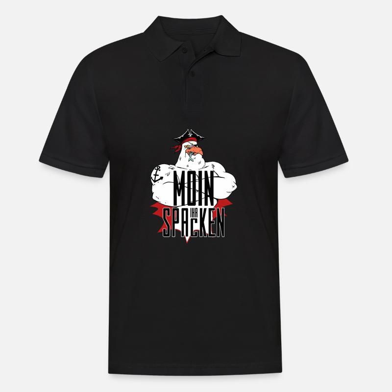 MOIN IHR SPACKEN - Männer Poloshirt - Schwarz