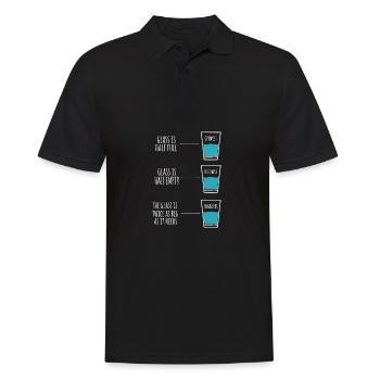 Engineer Humor Optimist Pessimist Engineer Joke - Men's Polo Shirt - black - Front - Kai (181cm)