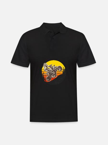 motocross quad moto cross motos quad - Polo Homme - noir