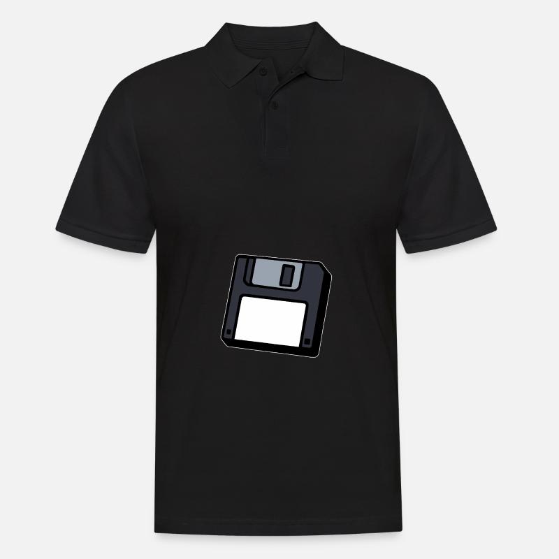 Diskette Retro Symbol Computer - Männer Poloshirt - Schwarz