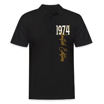 1974 Vintage anniversaire drôles dictons - Polo Homme - noir - Devant - Kai (181cm)