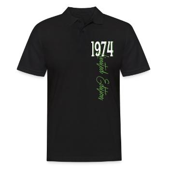 1974 Vintage anniversaire drôles dictons - Polo Homme - noir - Devant - Kai (181cm)