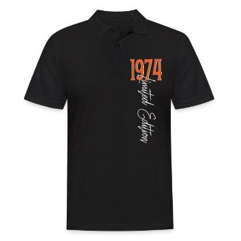 1974 Vintage anniversaire drôles dictons - Polo Homme - noir - Devant - Kai (181cm)