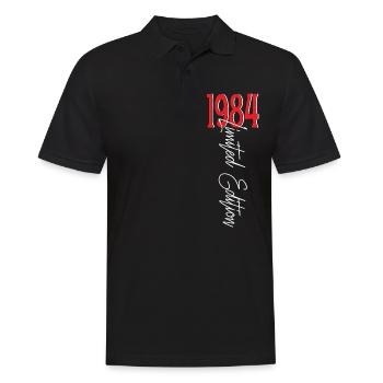 1984 Vintage anniversaire drôles dictons - Polo Homme - noir - Devant - Kai (181cm)