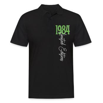 1984 Vintage anniversaire drôles dictons - Polo Homme - noir - Devant - Kai (181cm)