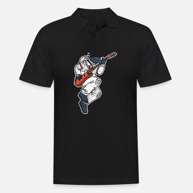 ASTRONAUT E-Gitarre lustiges Weltall Geschenk - Männer Poloshirt - Schwarz