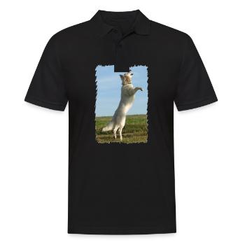 weißer Engel fliegt - Männer Poloshirt - Schwarz - Vorne - Kai (181cm)
