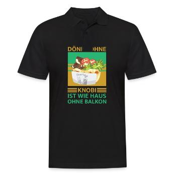 Doner kebab without knobi is like a house without a balcony - Men's Polo Shirt - black - Front - Kai (181cm)