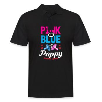 Pink or Blue Pappy Loves You Gender Reveal Party - Men's Polo Shirt - black - Front - Kai (181cm)