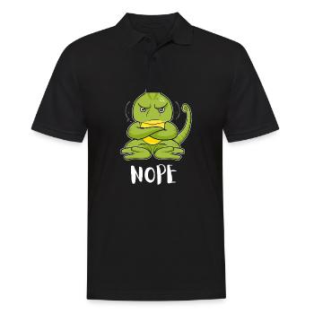 Nope Caméléon paresseux drôle - Polo Homme - noir - Devant - Kai (181cm)