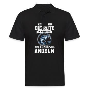 Reichet mir die Rute Angel Fisch Zubehör Geschenk - Männer Poloshirt - Schwarz - Vorne - Kai (181cm)