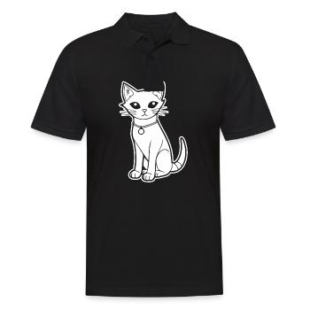 Cat Cat Kitten Cat Lady - Men's Polo Shirt - black - Front - Kai (181cm)