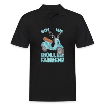 Bock auf Roller fahren Motorroller Scooter Outfit - Männer Poloshirt - Schwarz - Vorne - Kai (181cm)