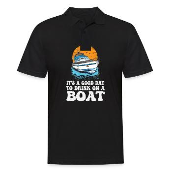 It's A Good Day To Drink On A Boat Funny - Men's Polo Shirt - black - Front - Kai (181cm)