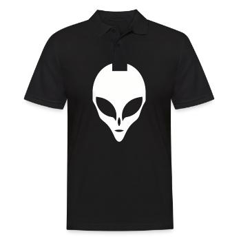 Alien Silhouette Kopf Gesicht - Männer Poloshirt - Schwarz - Vorne - Kai (181cm)