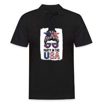 Amerikanische Flagge Party in den USA 4. Juli Patriotisch - Männer Poloshirt - Schwarz - Vorne - Kai (181cm)